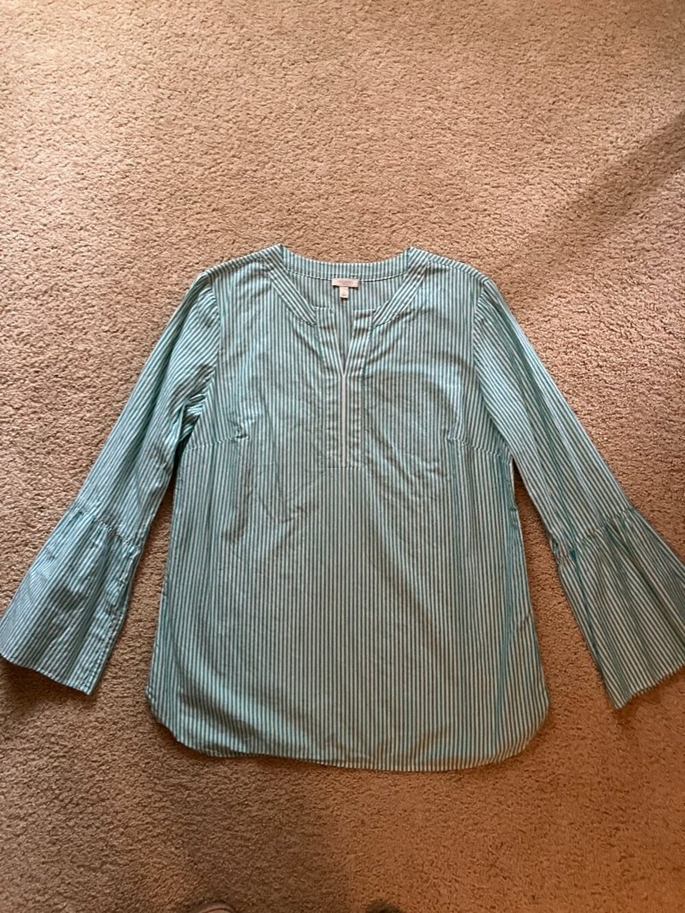 Talbots, Size S, Green/White Stripe